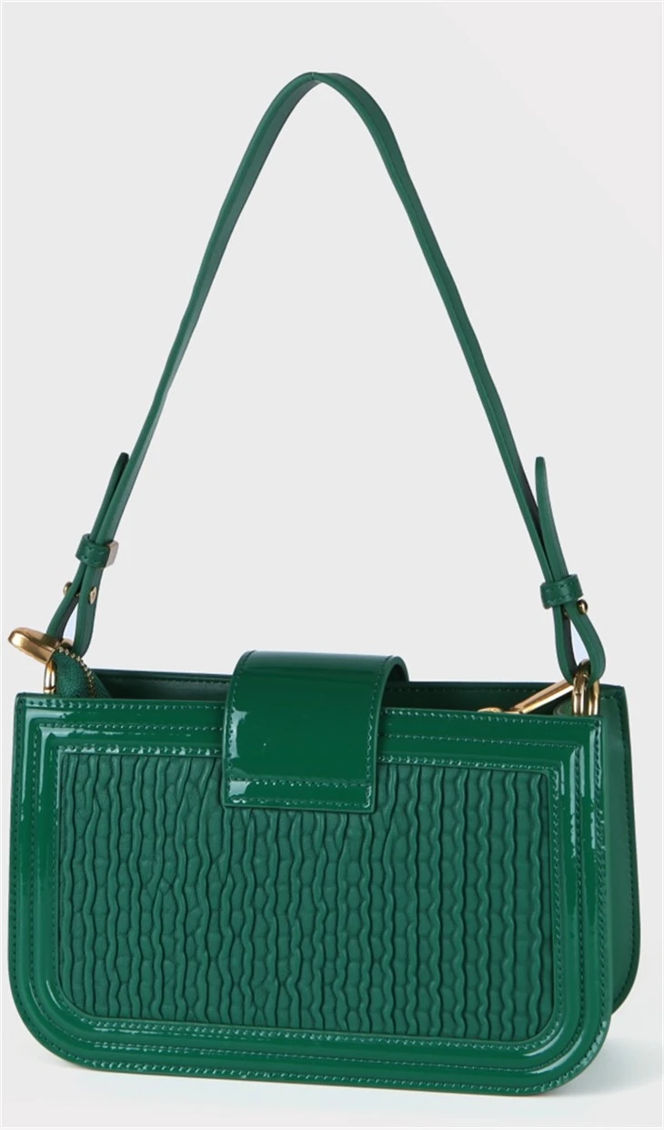 Green leather cross body for women